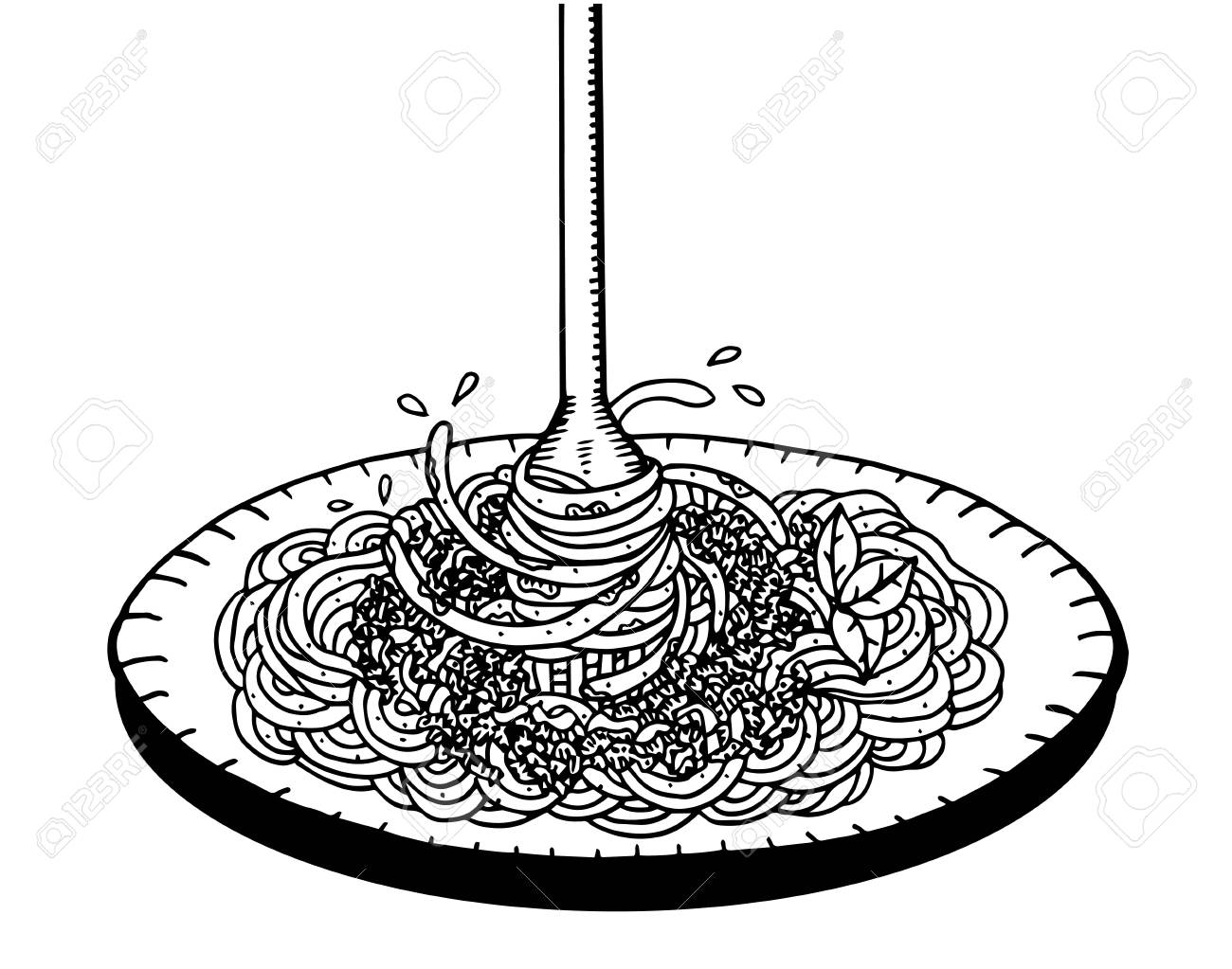 Spaghetti Doodle Hand Drawing Royalty Free Cliparts Vectors And Stock Illustration Image 110743439 Such a diagram is a visual representation of the route employees take through the office or on the factory floor every day or of products that make their way through the production halls. spaghetti doodle hand drawing