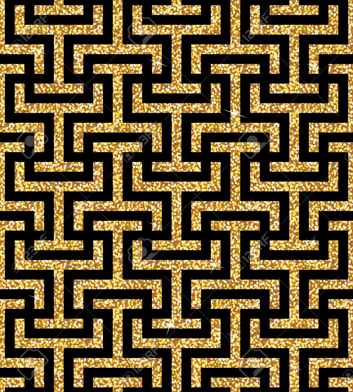 東洋の黄金の卍飾りからシームレスな背景は おしゃれなモダンな壁紙やテキスタイルのイラスト素材 ベクタ Image