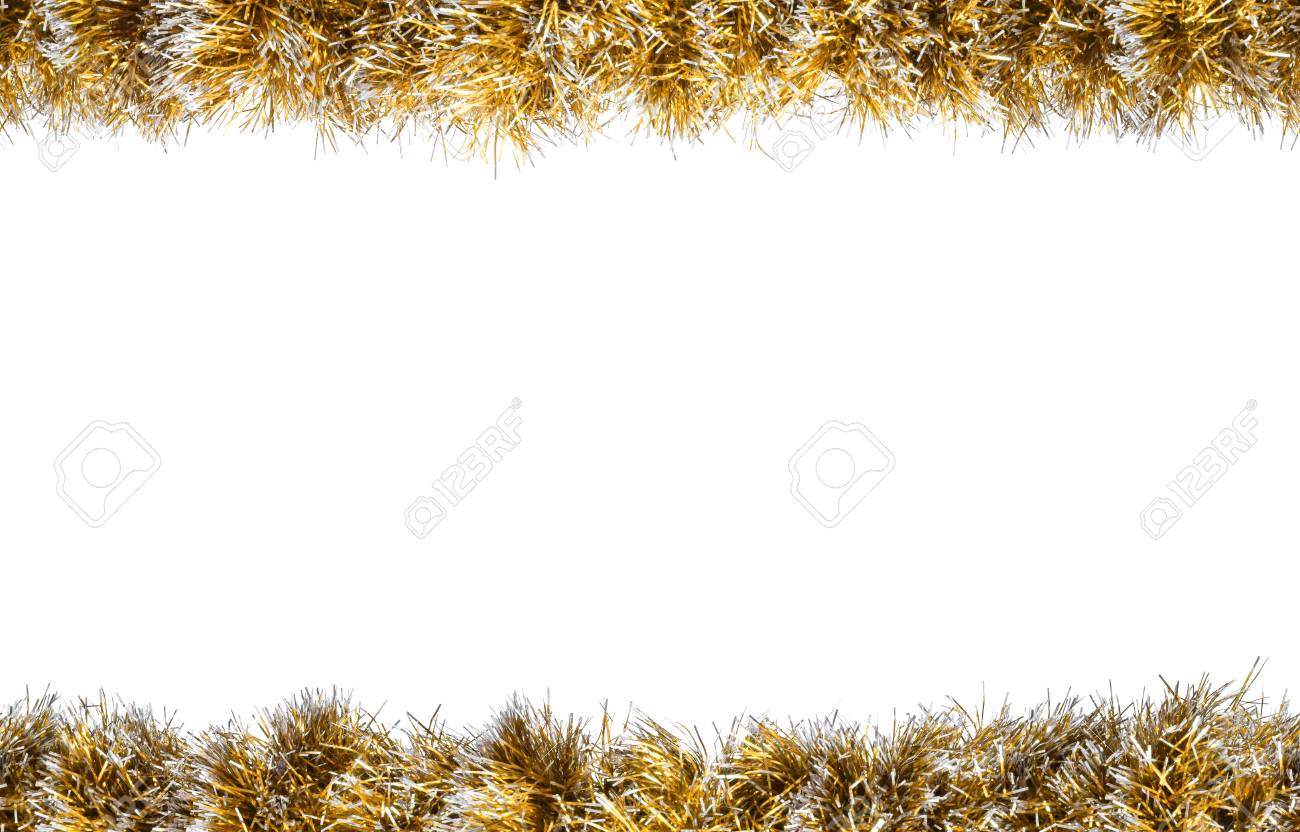 Cornici Di Natale.Immagini Stock Senza Soluzione Di Continuita Di Natale Oro Argento Cornice Orpello Isolato Su Uno Sfondo Bianco Image 65784102