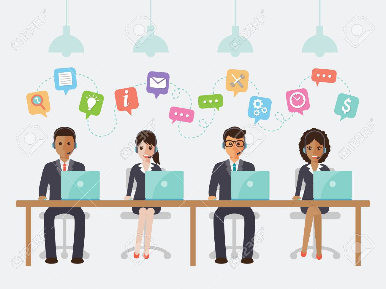 call center and customer service people in office. - 57525257 call center and customer service people in office. - 57525257