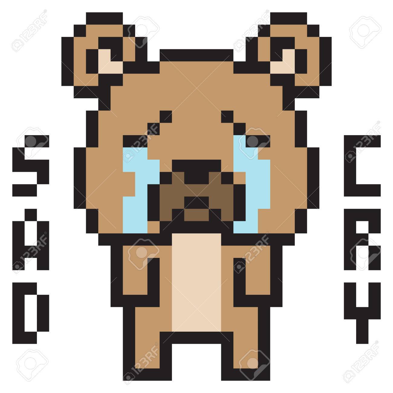 イラスト デザイン ピクセル アート クマの叫び の写真素材 画像素材 Image