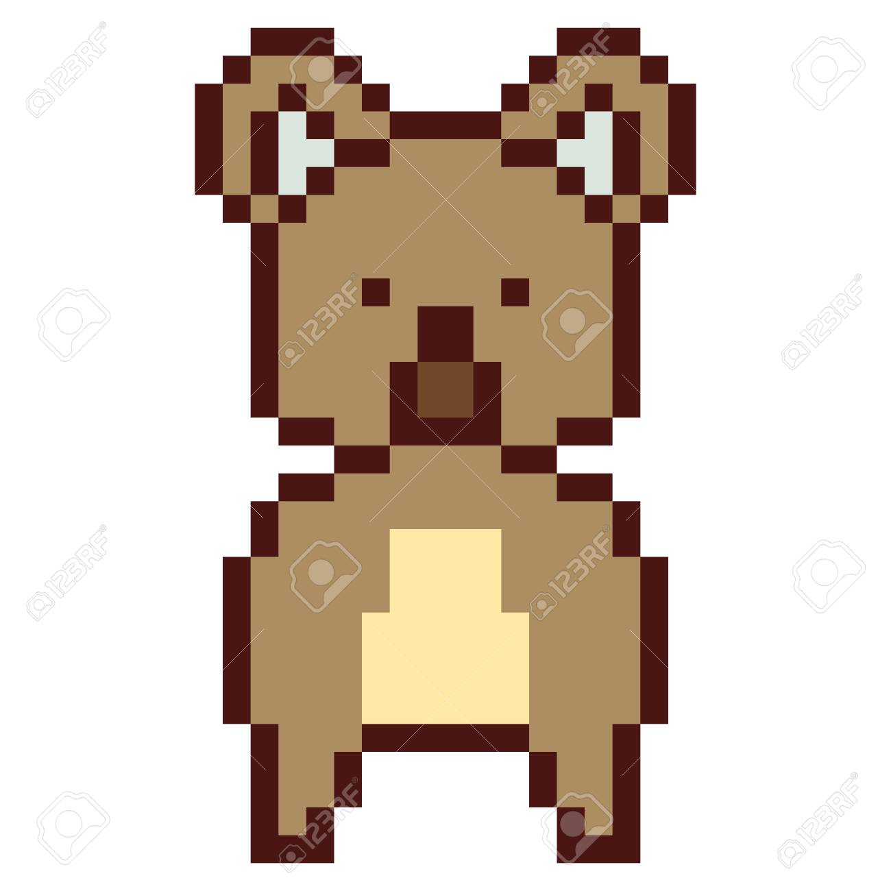 イラスト デザイン ピクセル アート クマ の写真素材 画像素材 Image