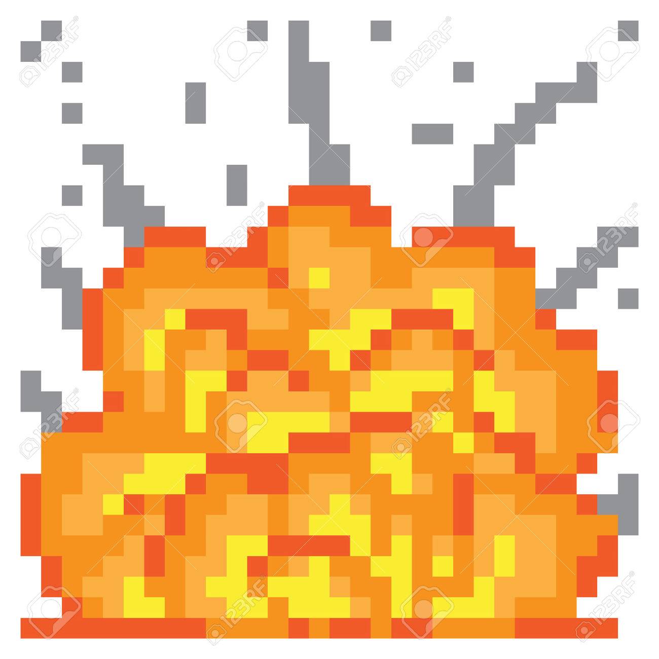 イラスト デザイン ピクセル アートの爆発の写真素材・画像素材