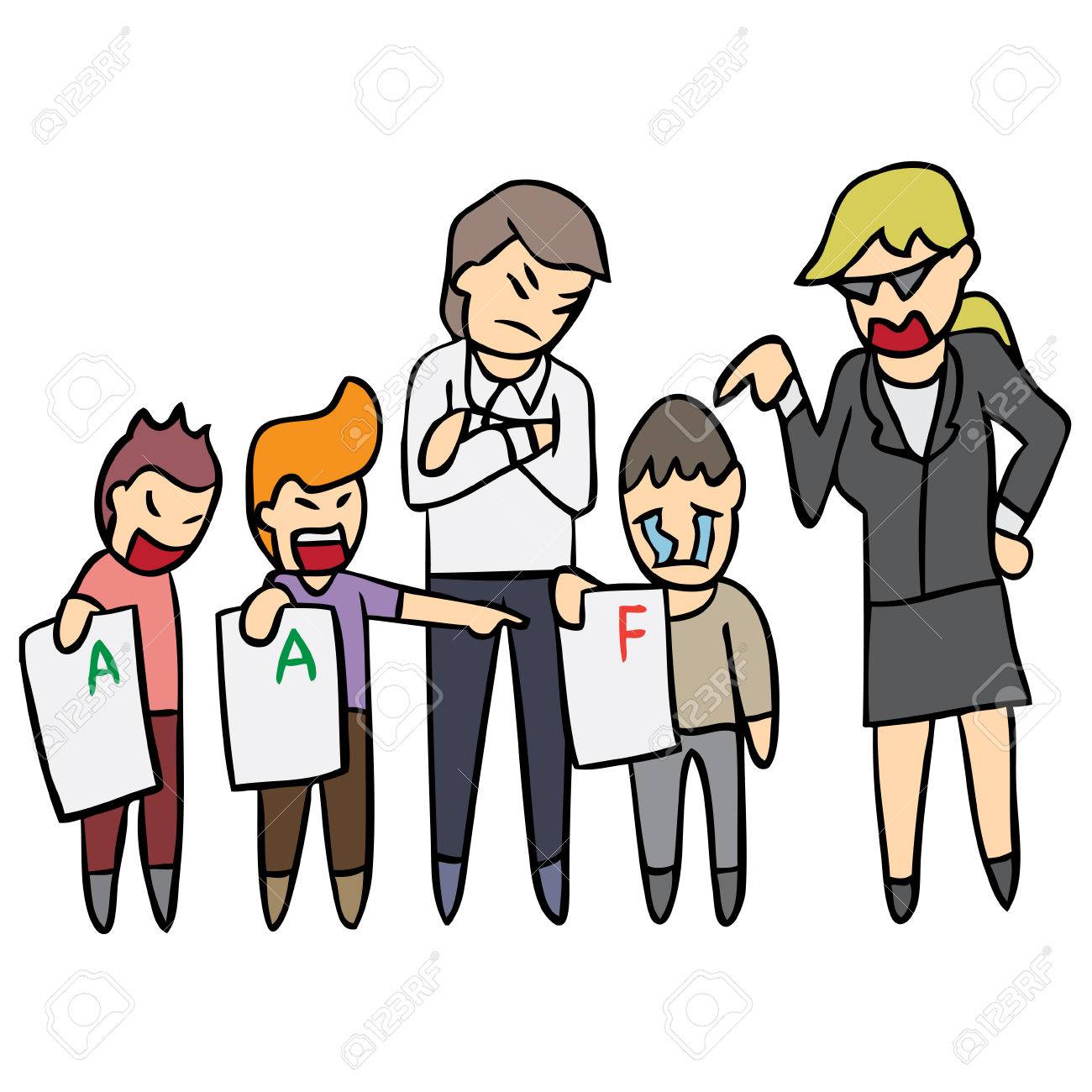 ベクトル漫画の成績が悪かった子供 のイラスト素材 ベクタ Image