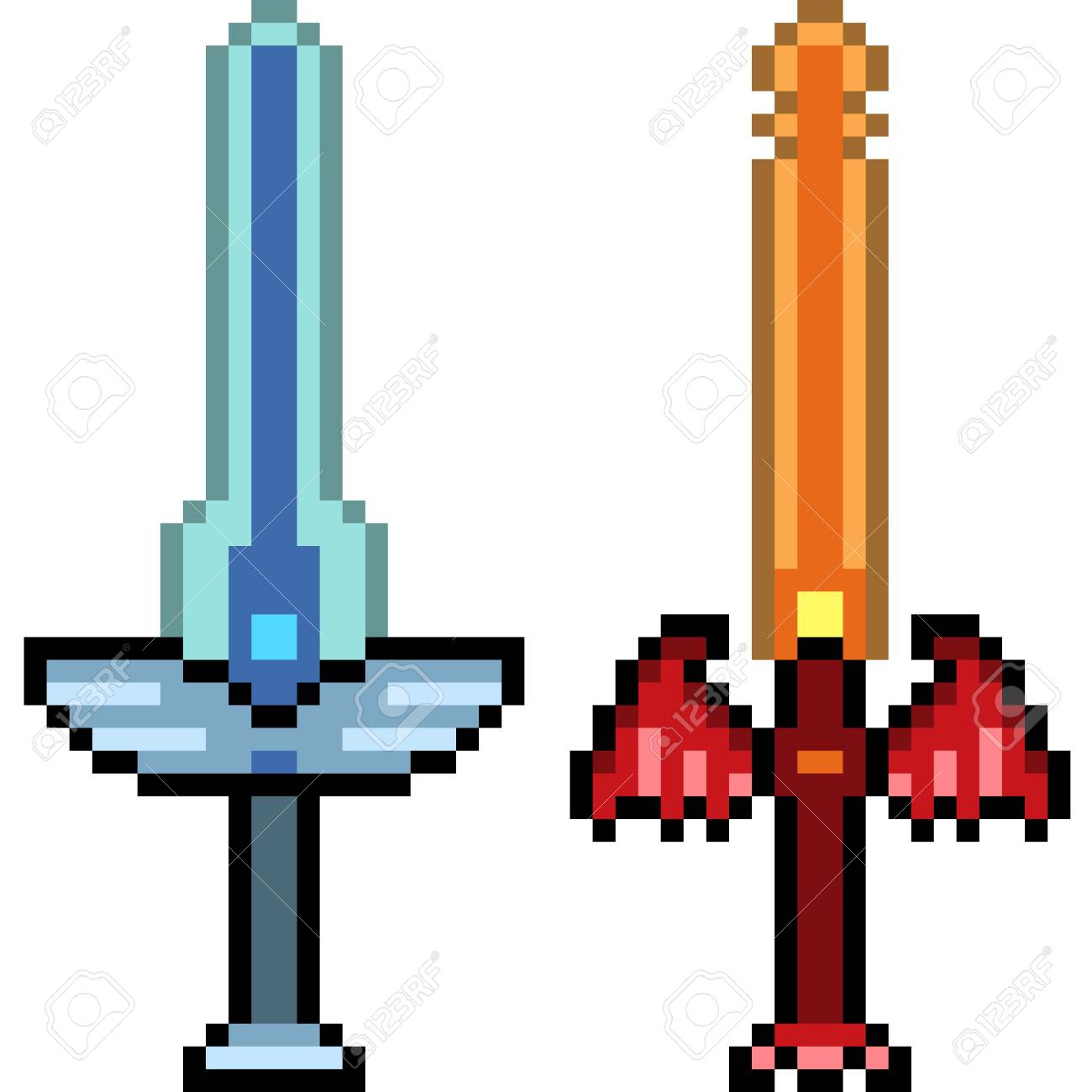 Vector Pixel Art Weapon Sword Isolated Royalty Free SVG, Cliparts, Vectors,  and Stock Illustration. Image 87891254.