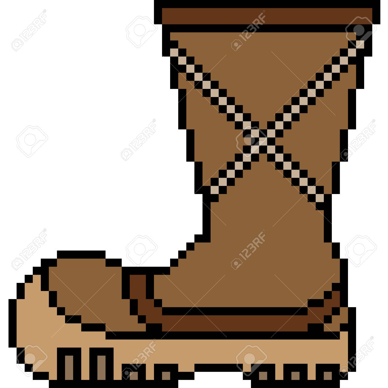vector pixel art boot isolated