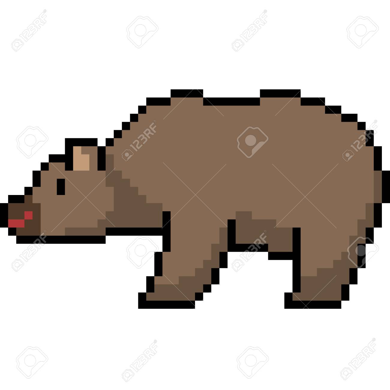 vector pixel art bear isolated royalty free cliparts vectors and
