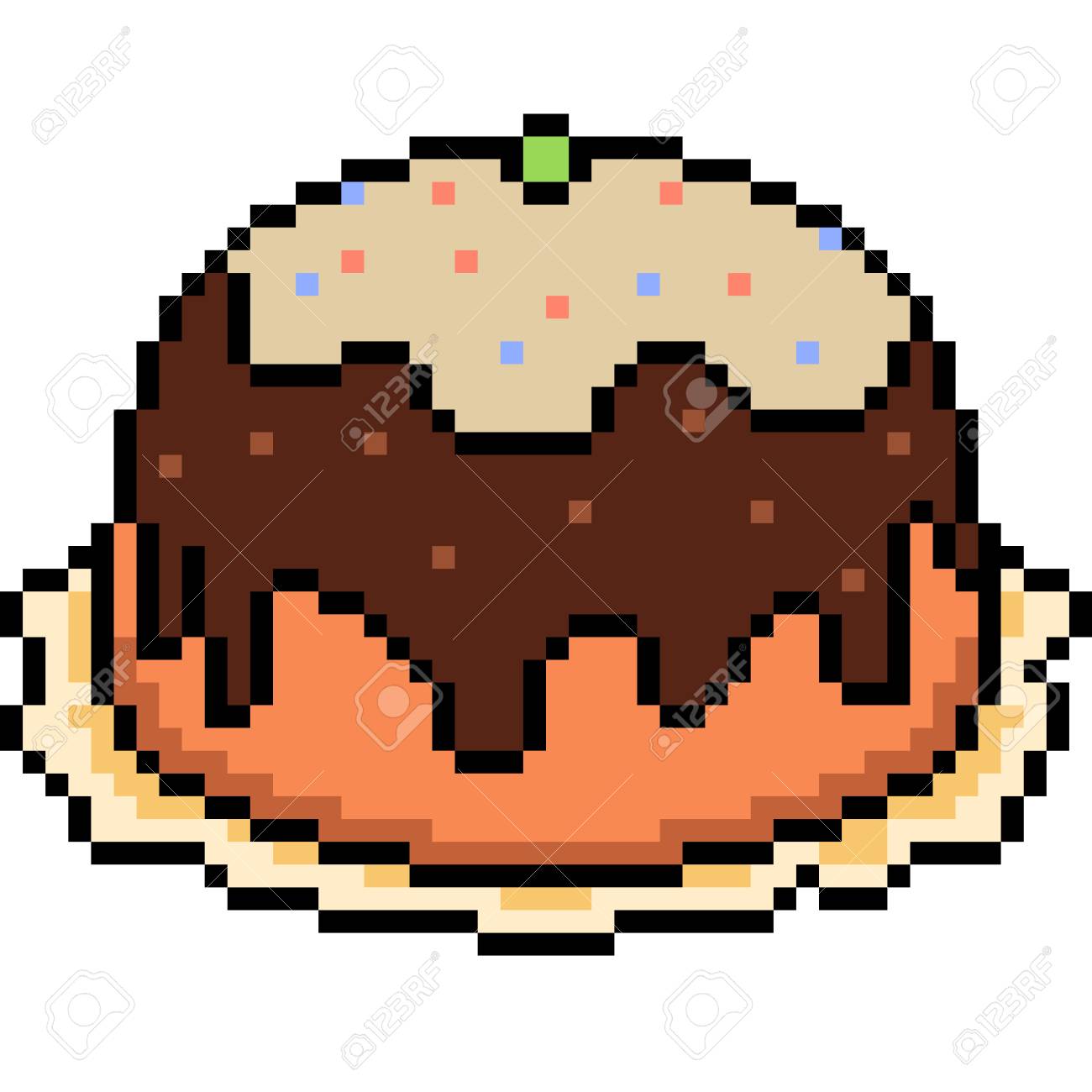 Vector Pixel Art Cake Isolated Cartoon Royalty Free Cliparts Vectors And Stock Illustration Image