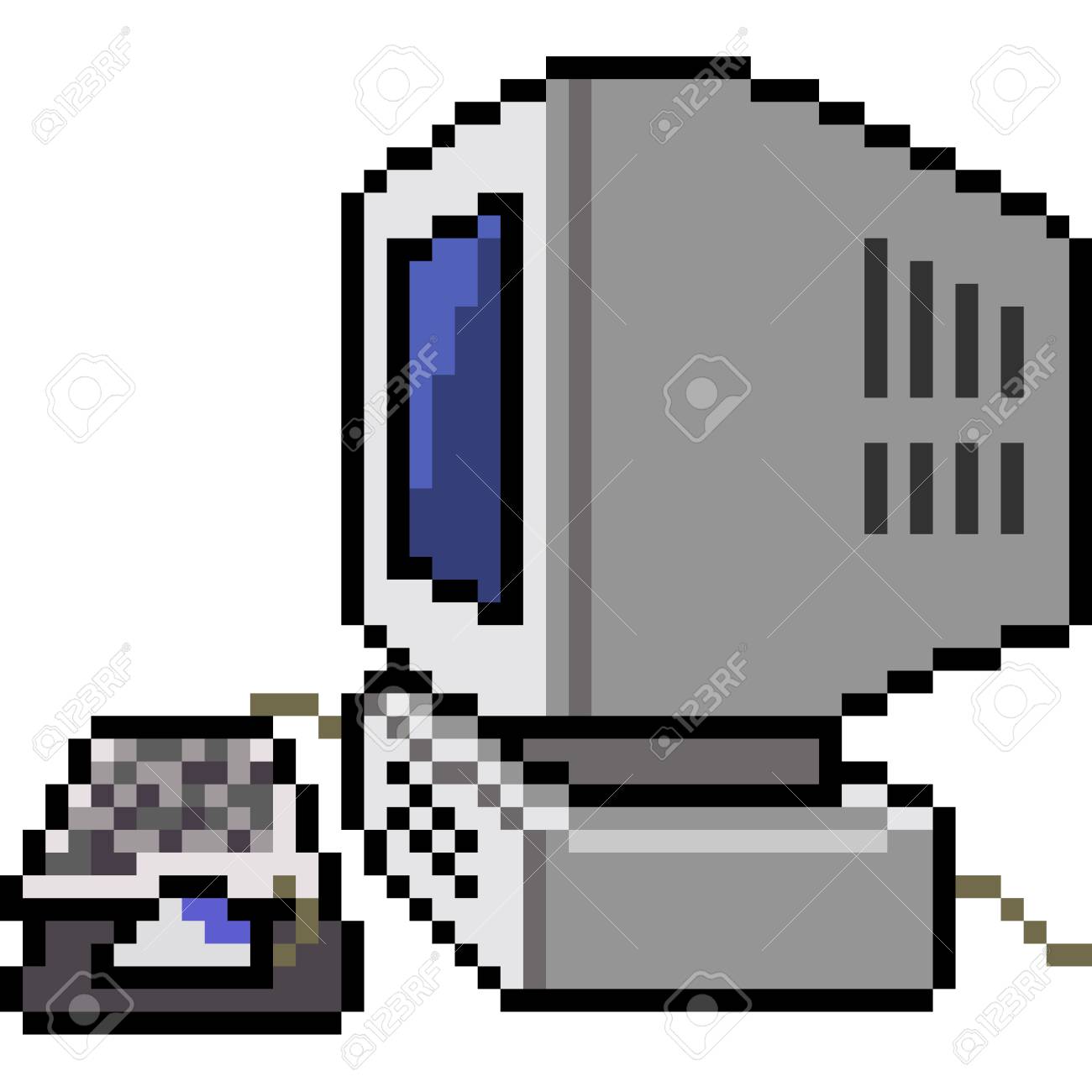 images Computer Pixel Art vector pixel art outdated computer isolated cartoon