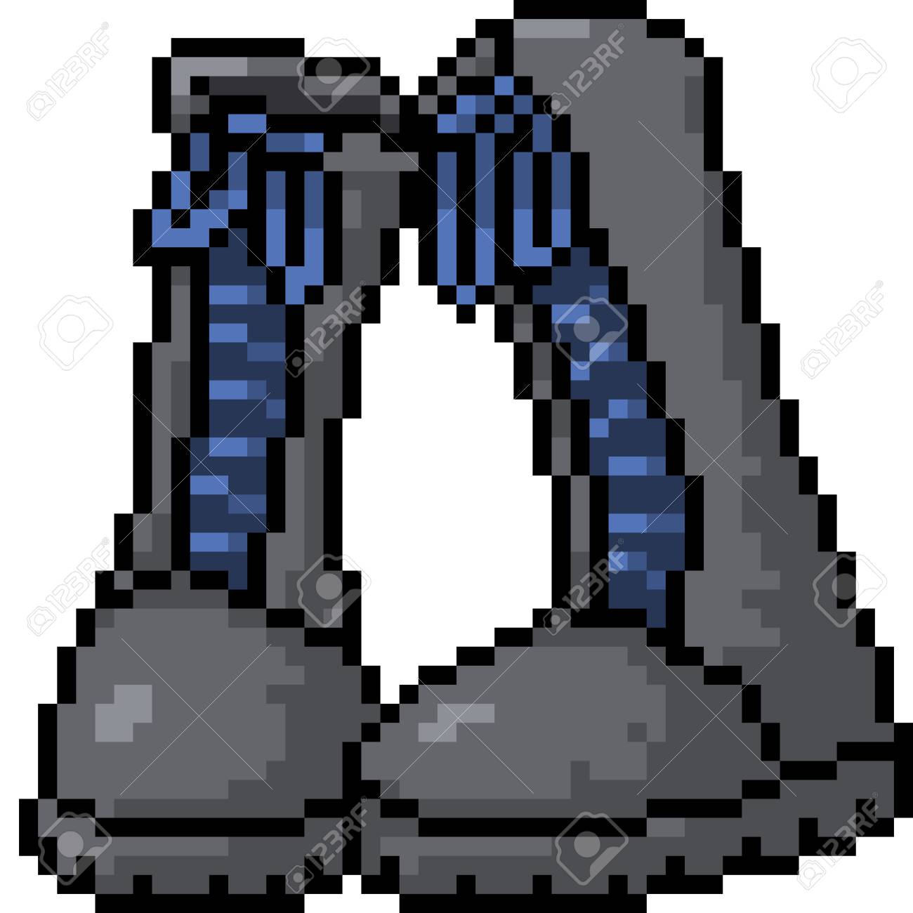 vector pixel art boots fashion isolated cartoon