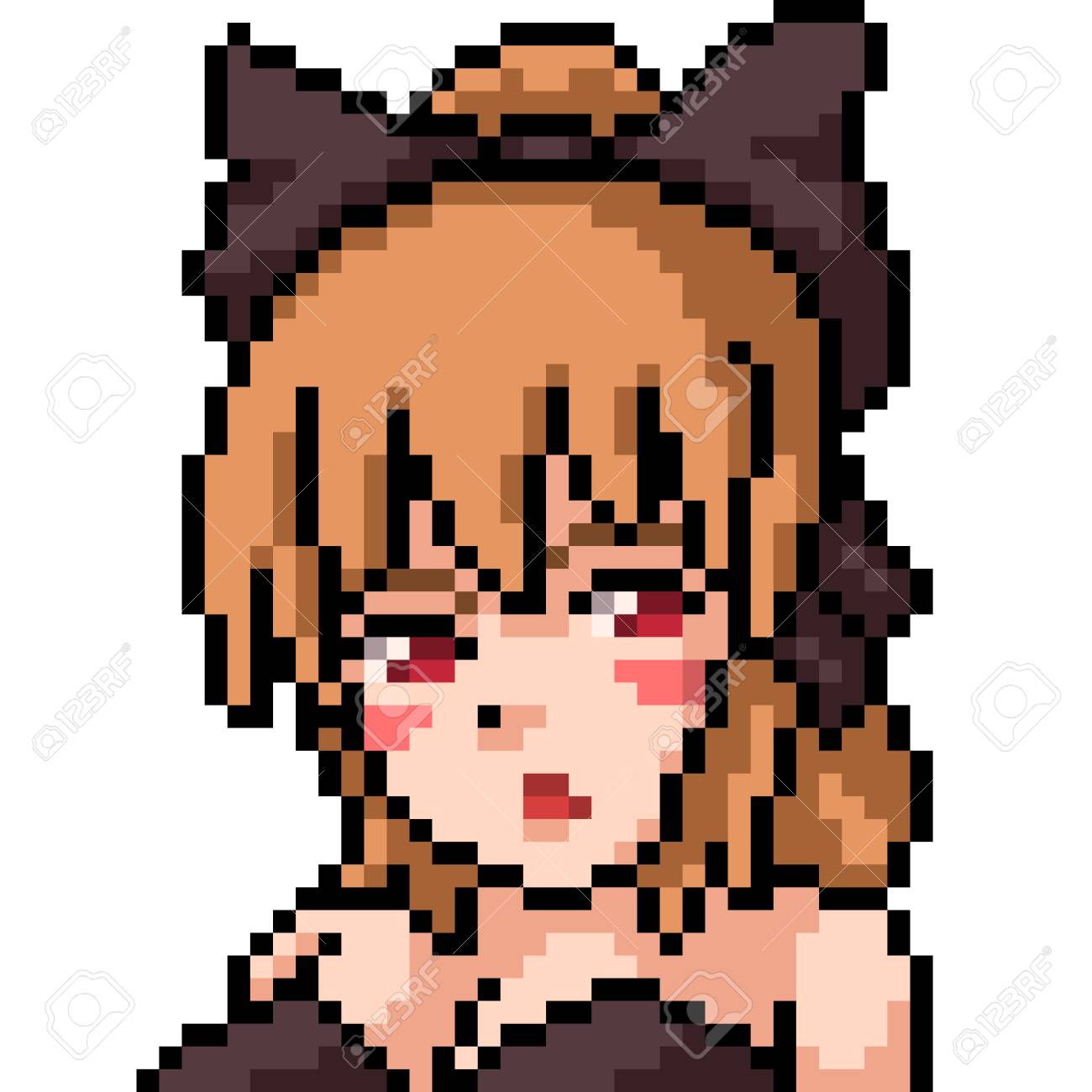 Premium Vector  Pixel art set isolated lovely anime girl