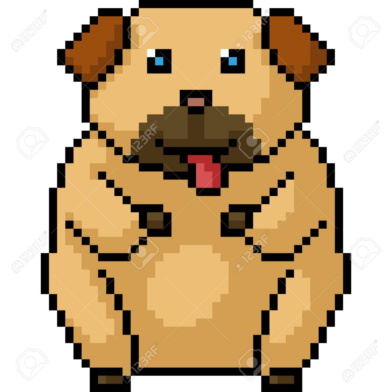 pics Fat Orange Dog Cartoon vector pixel art dog fat isolated cartoon