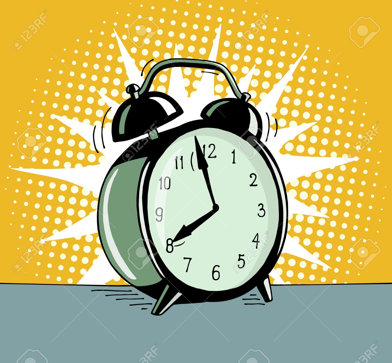 Cartoon pop art alarm clock. Comic retro hand drawn illustration - The alarm clock is ringing to wake up in the morning. Vector isolated on yellow halftone background. - 63718143 Cartoon pop art alarm clock. Comic retro hand drawn illustration - The alarm clock is ringing to wake up in the morning. Vector isolated on yellow halftone background. - 63718143