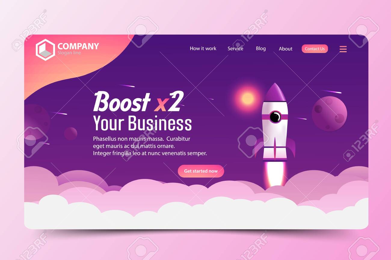Boost Business Website Landing Page Vector Template Design Concept - 135502954 Boost Business Website Landing Page Vector Template Design Concept - 135502954