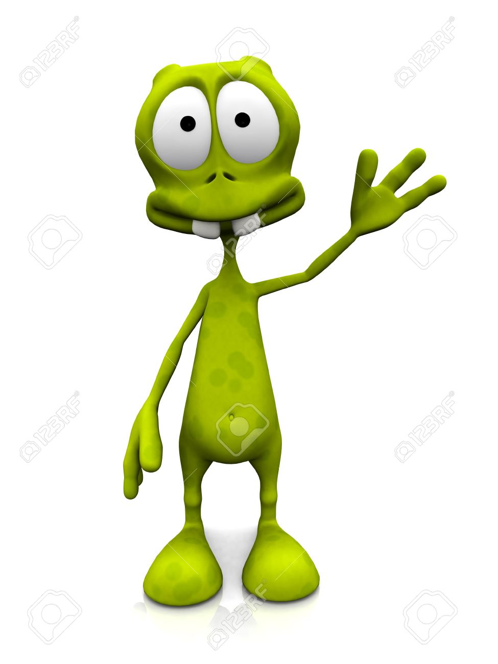 Design of cute alien waving hand on the planet 5054343 Vector Art