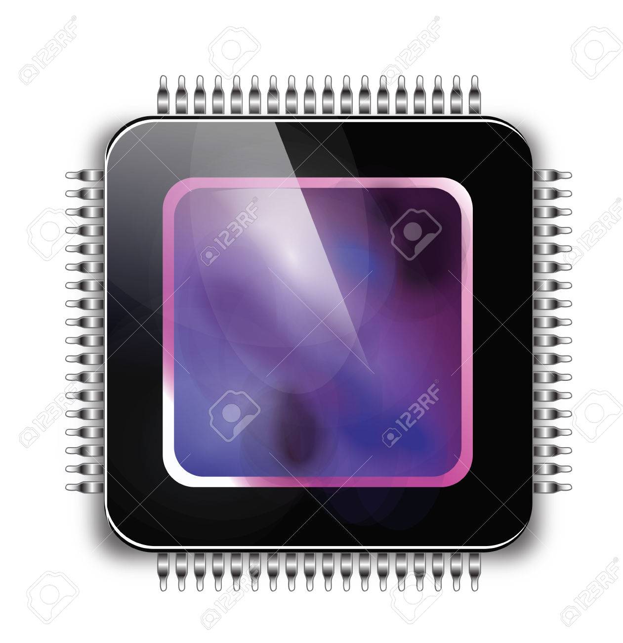 CPU - Computer chip or microchip. Stylized icons. - 26309562 CPU - Computer chip or microchip. Stylized icons. - 26309562