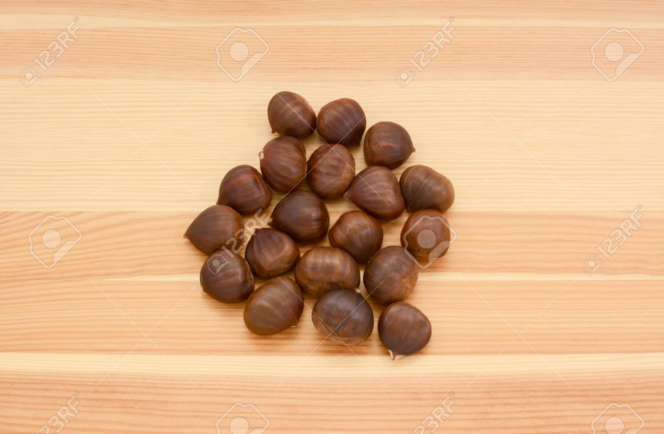 sweet chestnuts in shells