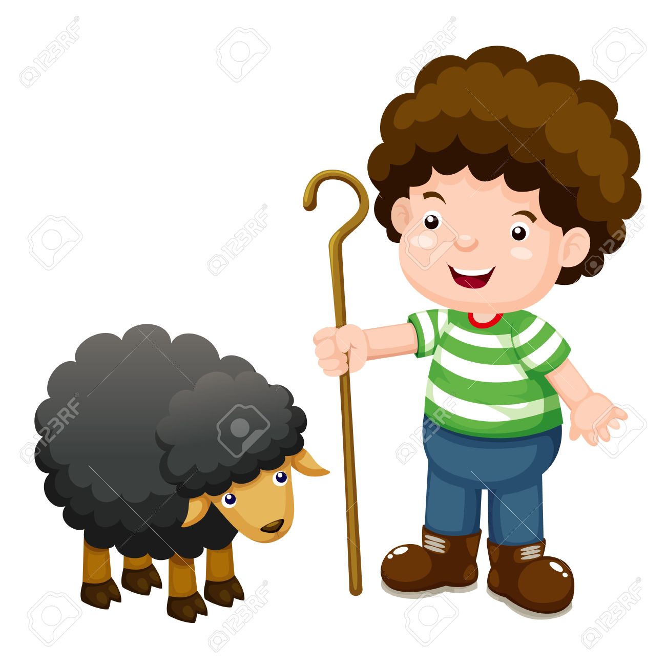 ほとんどの羊飼いと黒い羊のイラスト素材 ベクタ Image ほとんどの羊飼いと黒い羊のイラスト素材 ベクタ Image