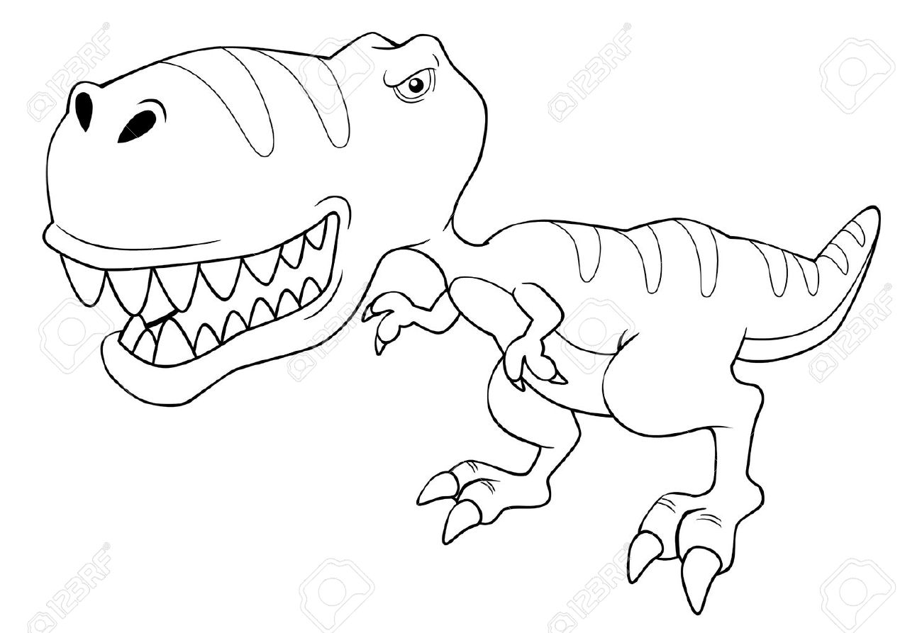 illustration of cartoon dinosaur outline stock vector 16212293