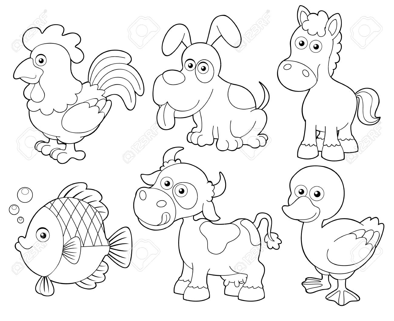 coloring book farm animals