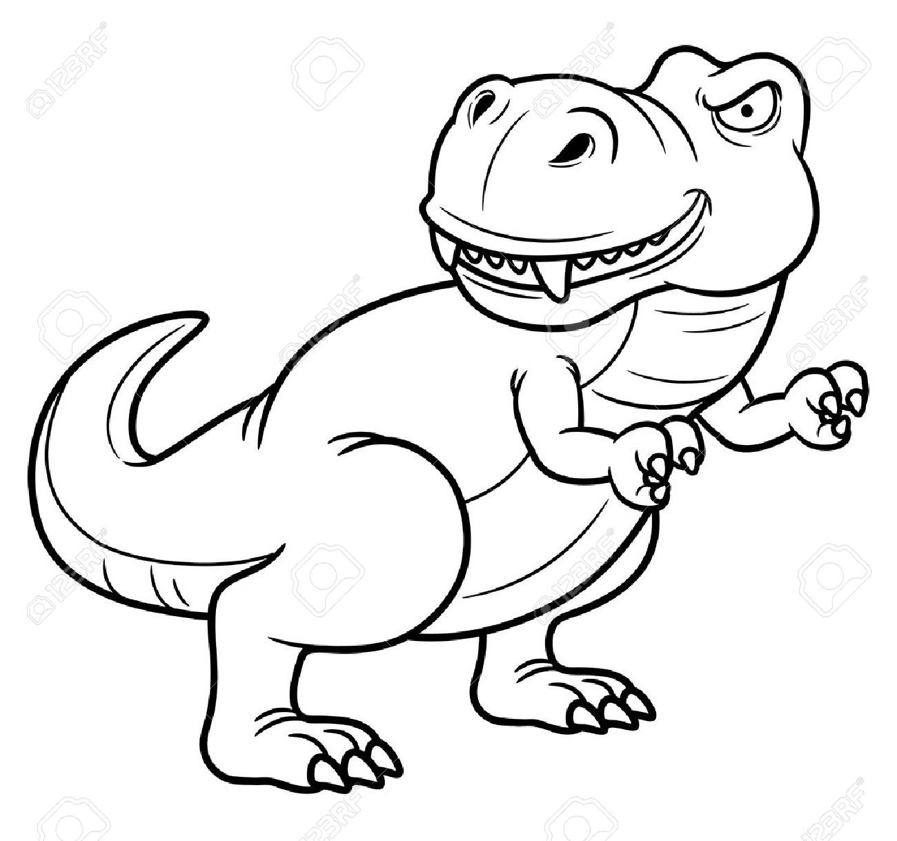 Illustration Of Cartoon Dinosaur - Coloring Book Royalty Free ... Illustration Of Cartoon Dinosaur - Coloring Book Royalty Free ...