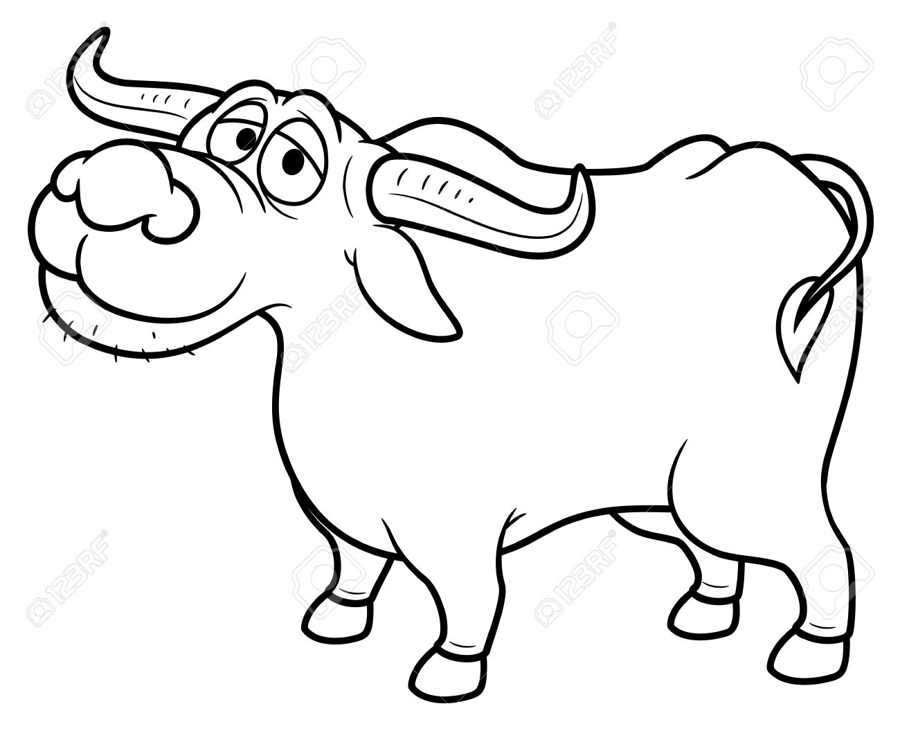 Illustration Of Cartoon Buffalo - Book Free Cliparts, Stock Illustration. Image 17948498.