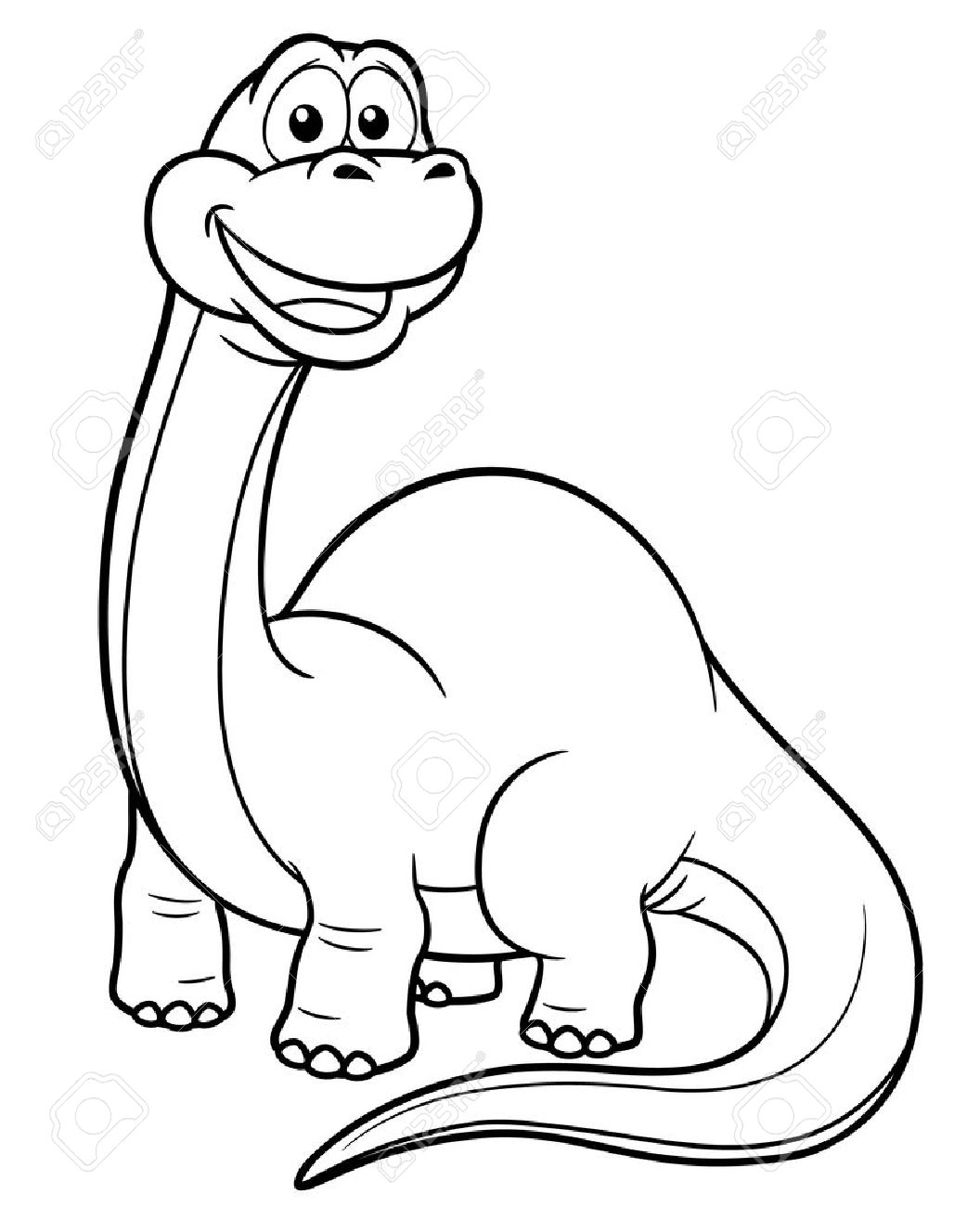 Illustration Of Cartoon Dinosaur - Coloring Book Royalty Free ... Illustration Of Cartoon Dinosaur - Coloring Book Royalty Free ...