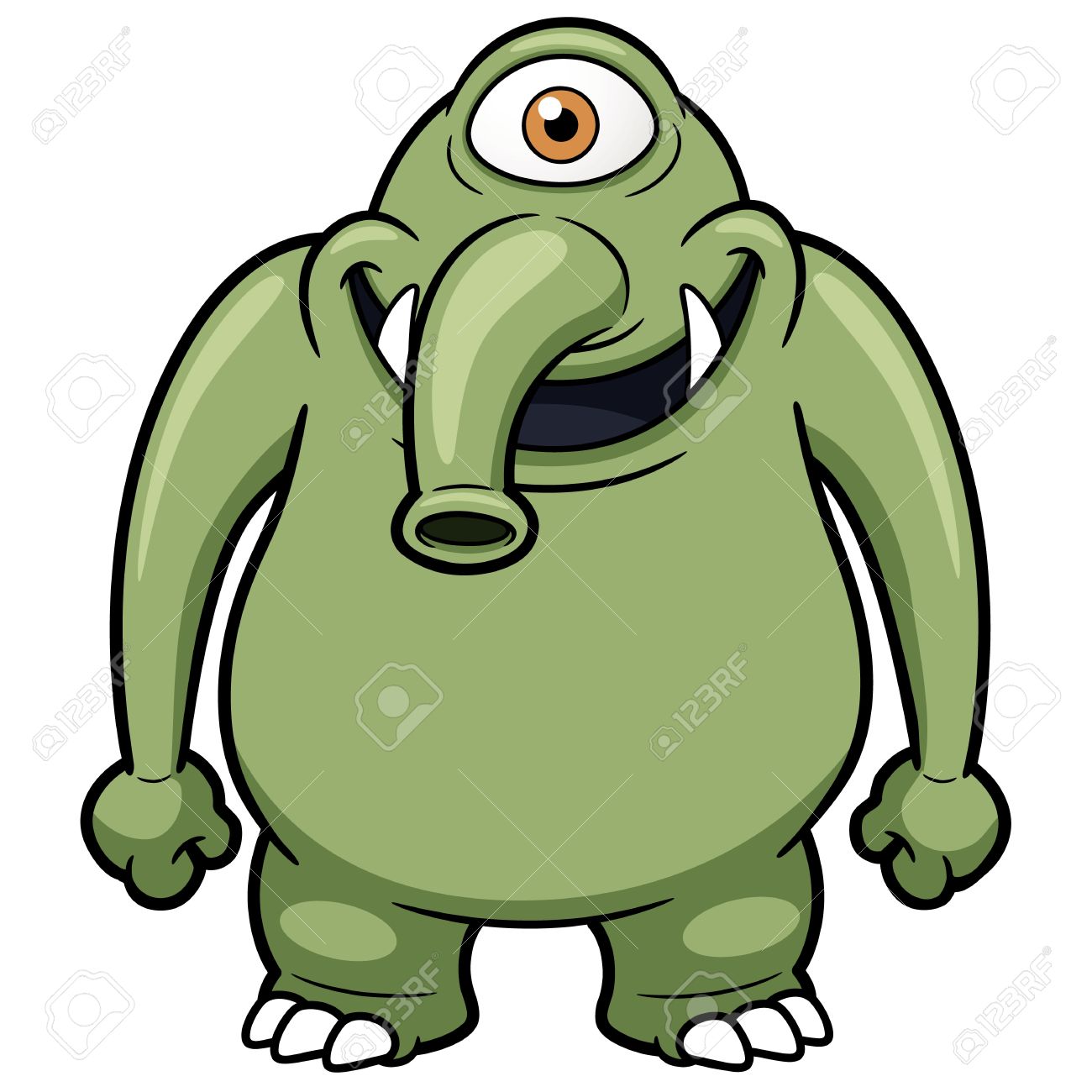 vector illustration of cartoon monster royalty free cliparts