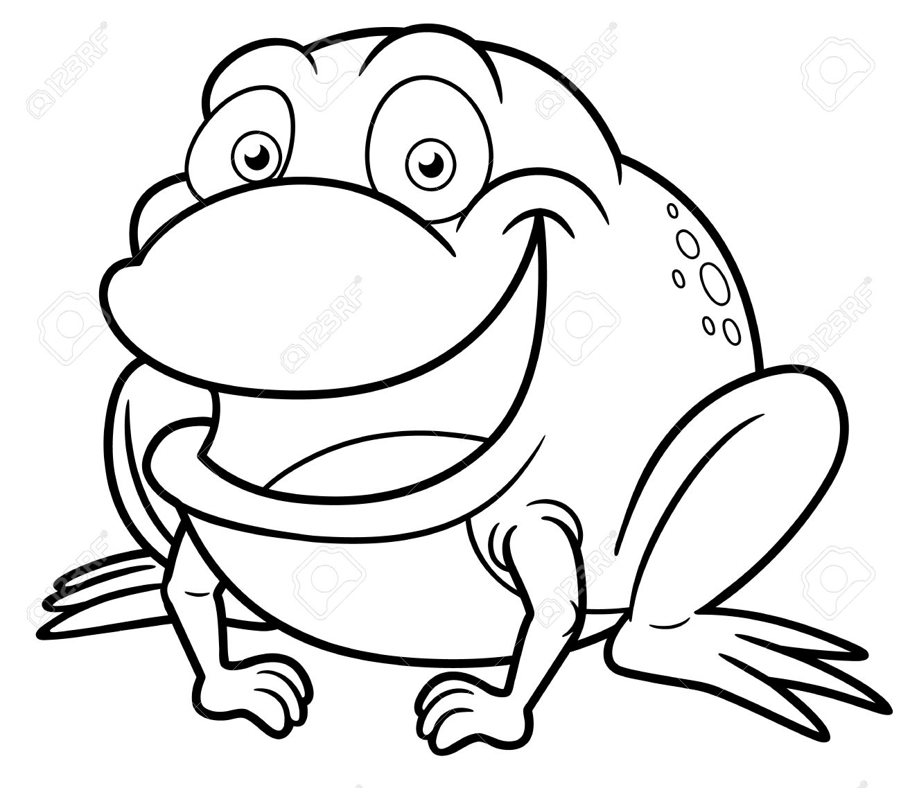 カエル漫画 塗り絵のベクトル イラスト のイラスト素材 ベクタ Image 19139298