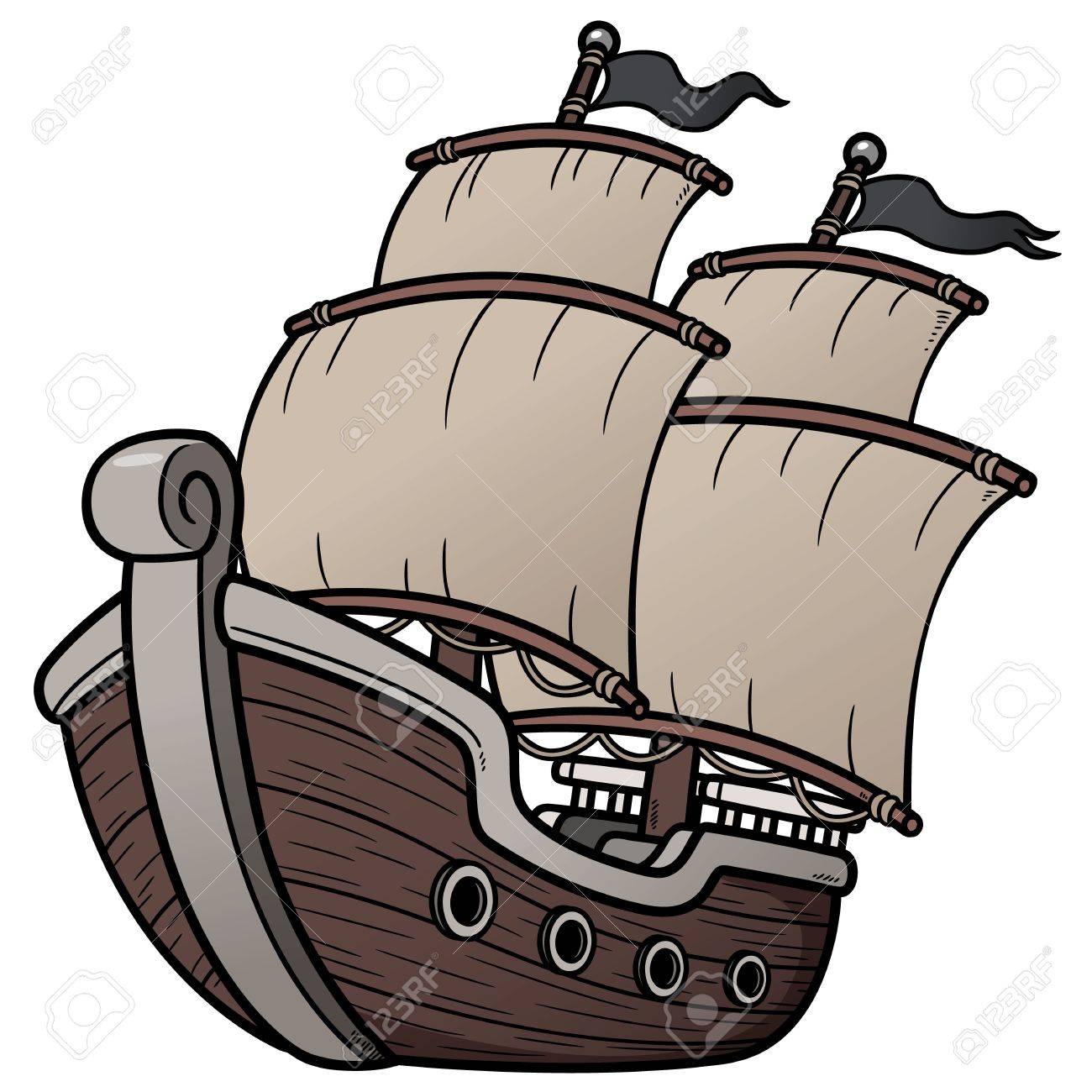 Vector Illustration Of Pirate Ship Royalty Free Svg Cliparts Vectors And Stock Illustration Image