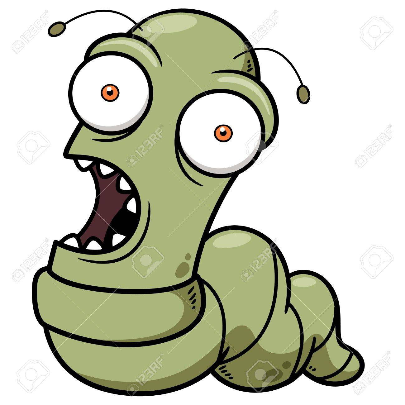vector illustration of worm cartoon royalty free cliparts vectors