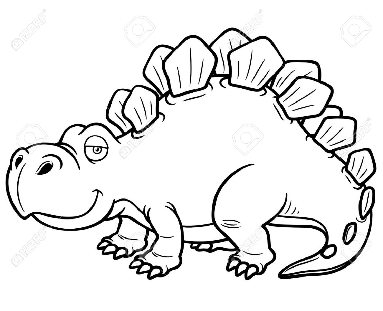 Illustration Of Cartoon Dinosaur - Coloring Book Royalty Free ... Illustration Of Cartoon Dinosaur - Coloring Book Royalty Free ...