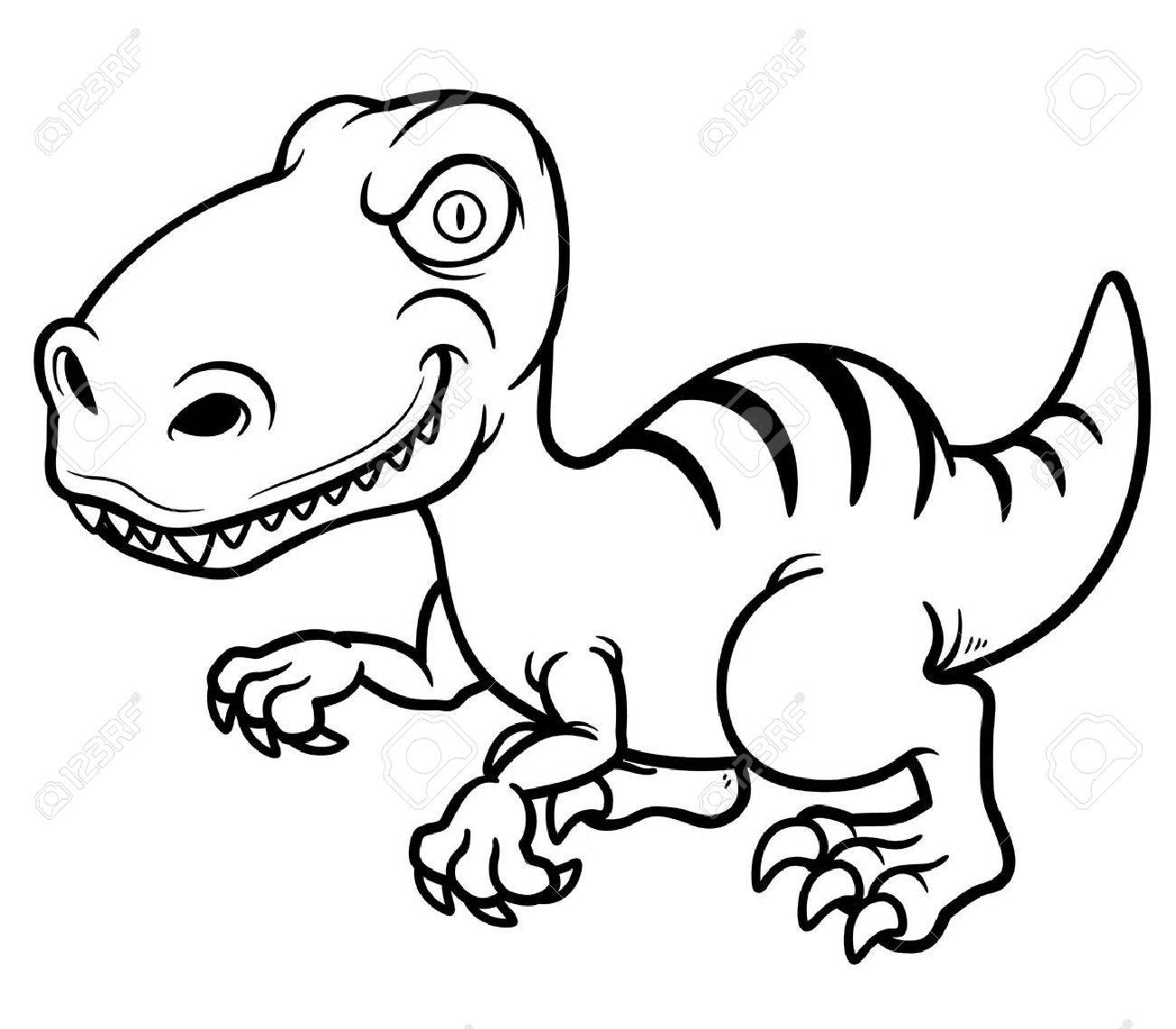 Vector Illustration Of Cartoon Dinosaur - Coloring Book Royalty ... Vector Illustration Of Cartoon Dinosaur - Coloring Book Royalty ...