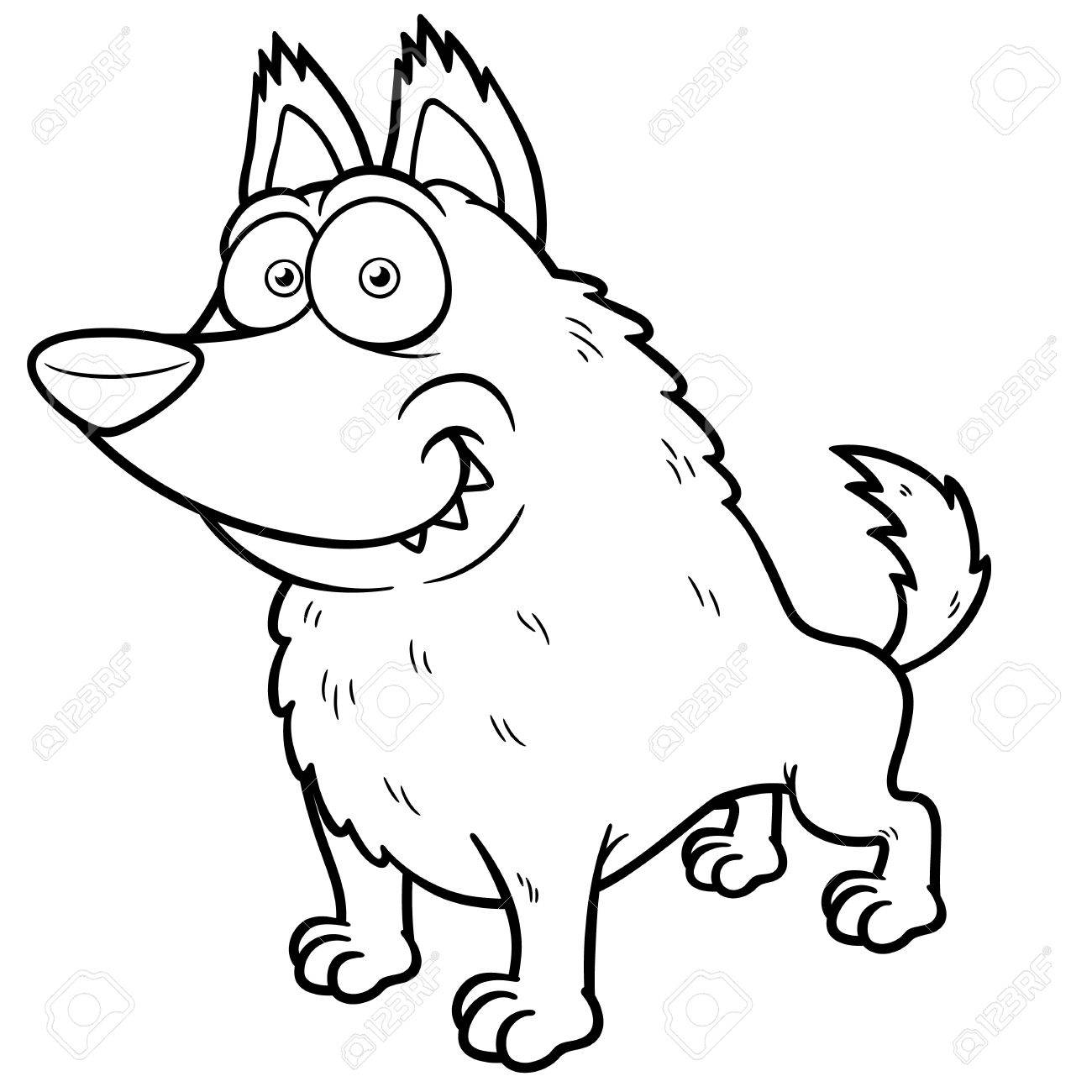 Illustration Of Cartoon Wolf - Coloring Book Royalty Free Cliparts - Illustration Of Cartoon Wolf - Coloring Book Royalty Free Cliparts