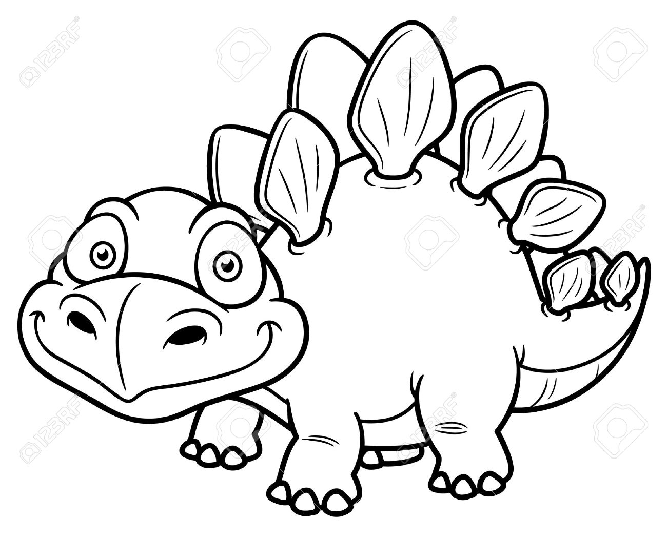 Vector Illustration Of Cartoon Dinosaur - Coloring Book Royalty ... Vector Illustration Of Cartoon Dinosaur - Coloring Book Royalty ...