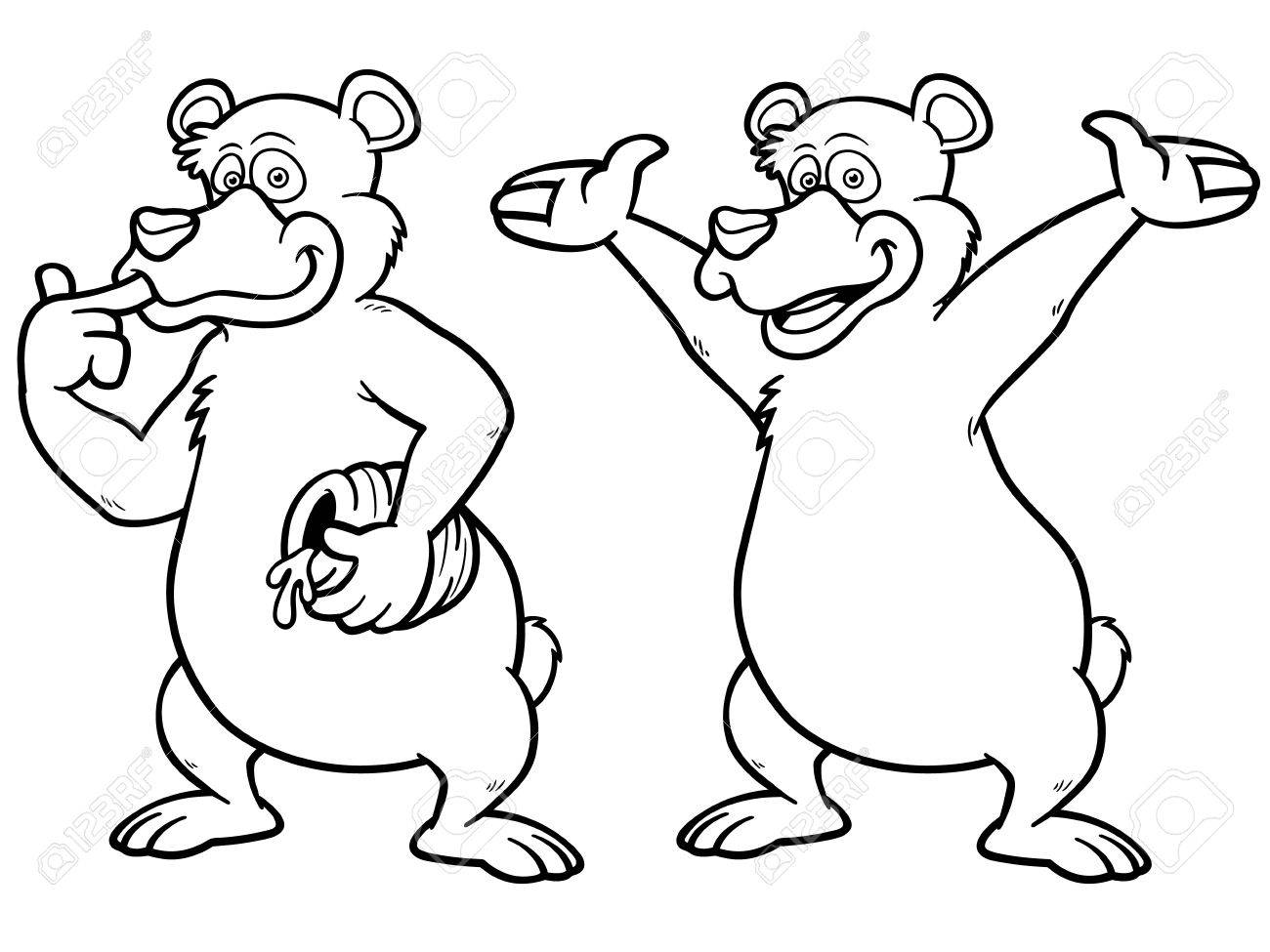 Vector case in point of Cartoon brown go through - Coloring e-book picture regarding Brown Bear Printable Book identified as Vector case in point of Cartoon brown endure - Coloring e book