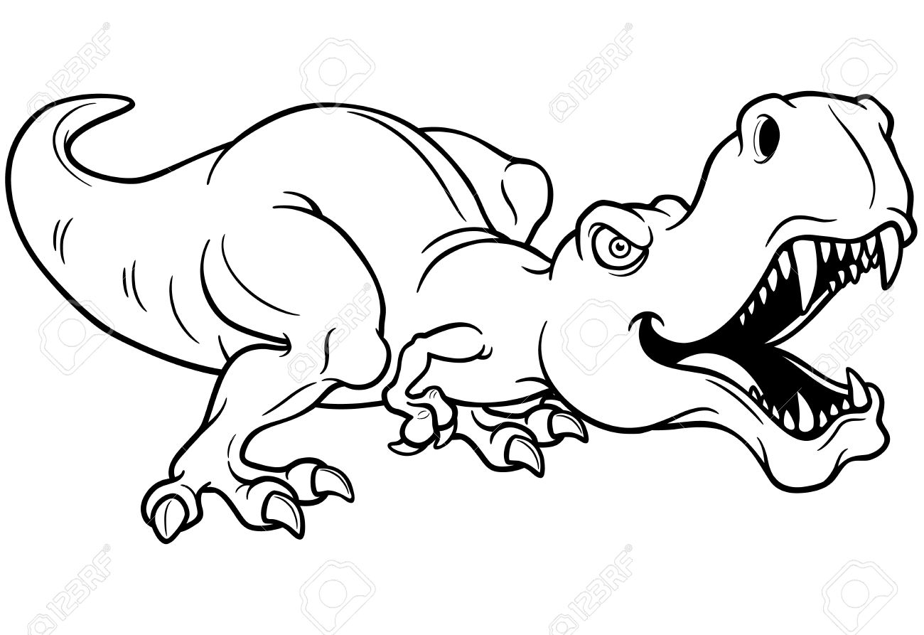 Vector Illustration Of Cartoon Dinosaur - Coloring Book Royalty ... Vector Illustration Of Cartoon Dinosaur - Coloring Book Royalty ...