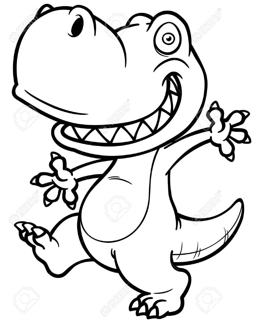 Vector Illustration Of Cartoon Dinosaur - Coloring Book Royalty ... Vector Illustration Of Cartoon Dinosaur - Coloring Book Royalty ...