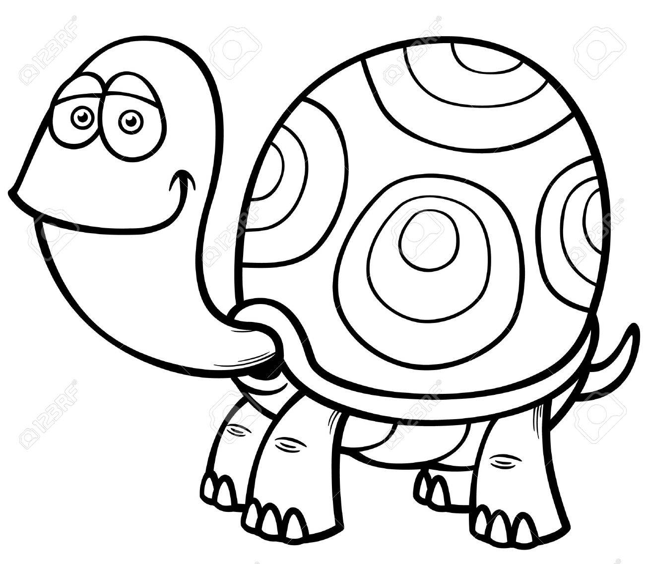 漫画カメのぬり絵帳のベクトル イラストのイラスト素材 ベクタ Image