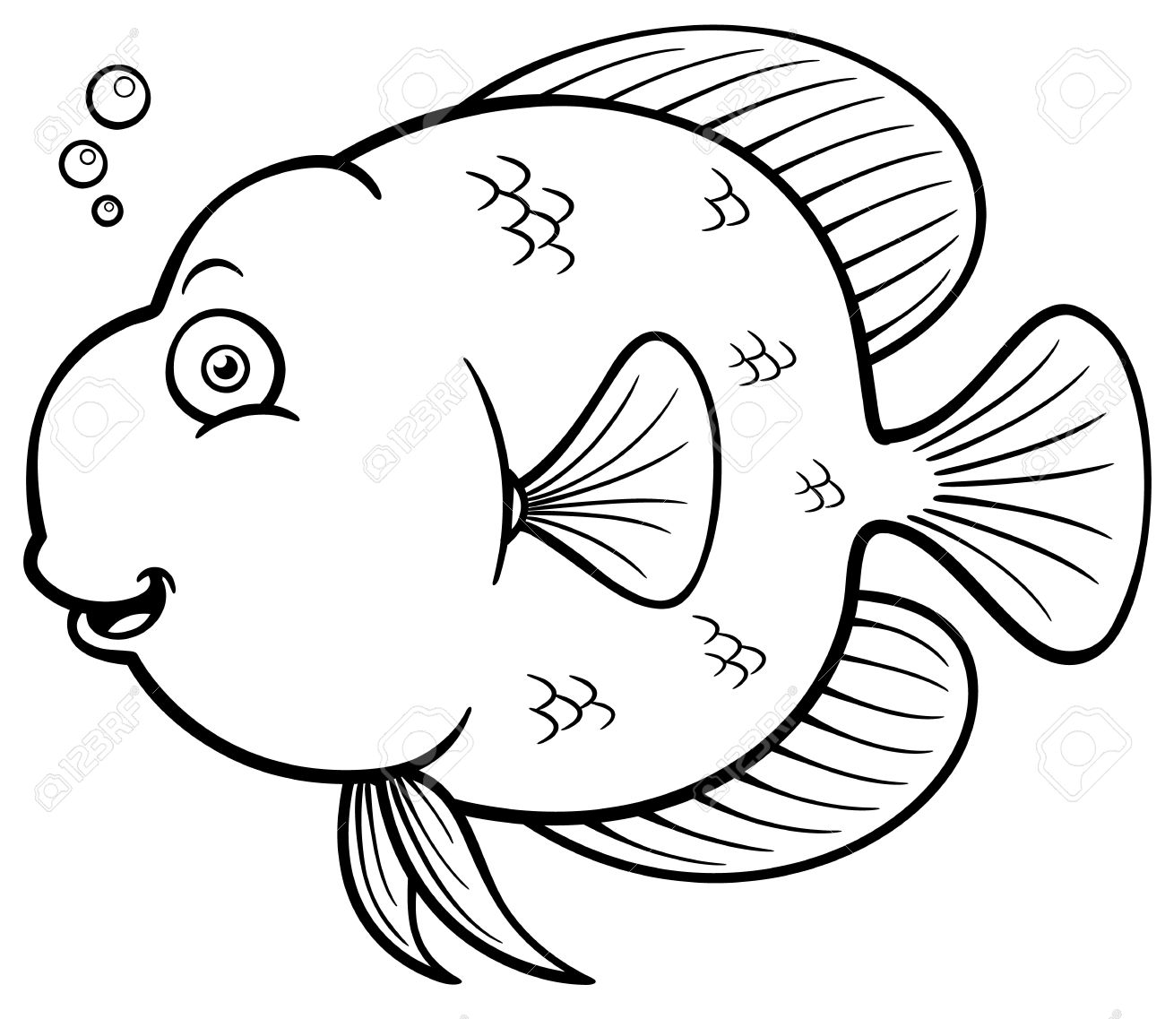 Ector Ilustracion De Peces De Dibujos Animados Libro Para