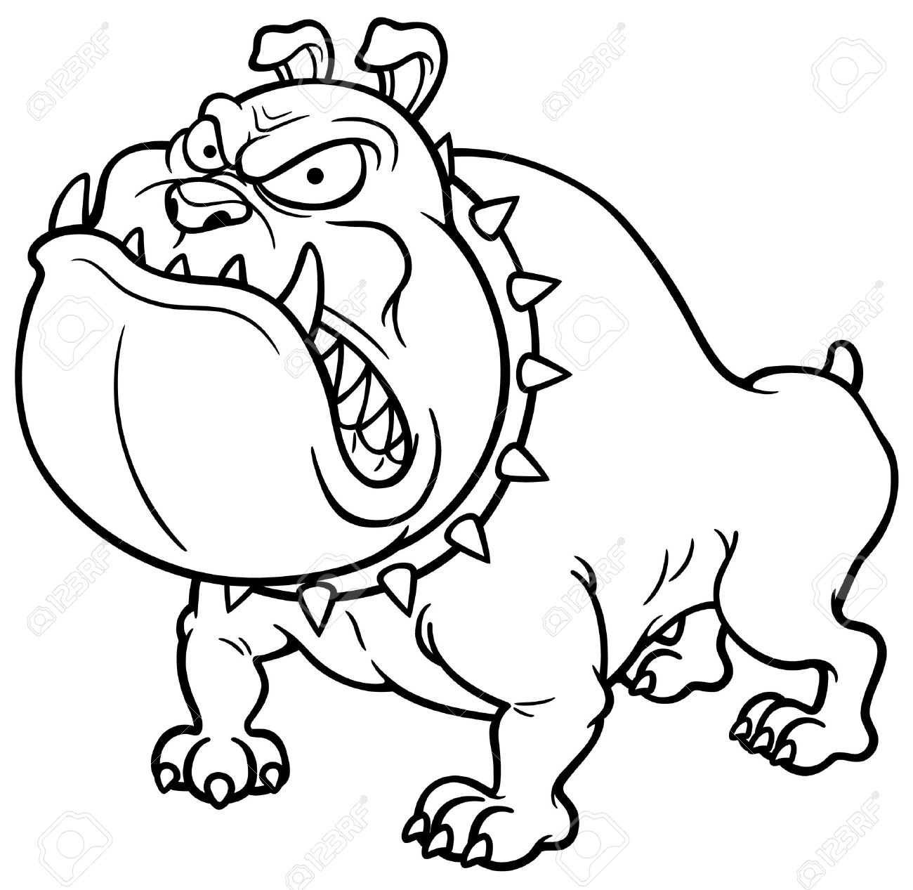 Vector Illustration Of Angry Dog - Coloring Book Royalty Free ...