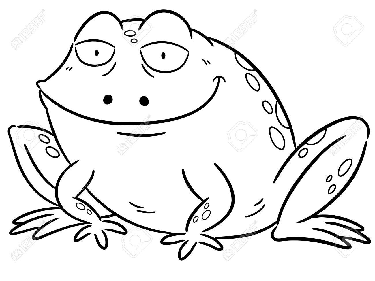 カエルの手描き線画イラスト カエルの線画イラストセットのイラスト素材 [100839729] - PIXTA