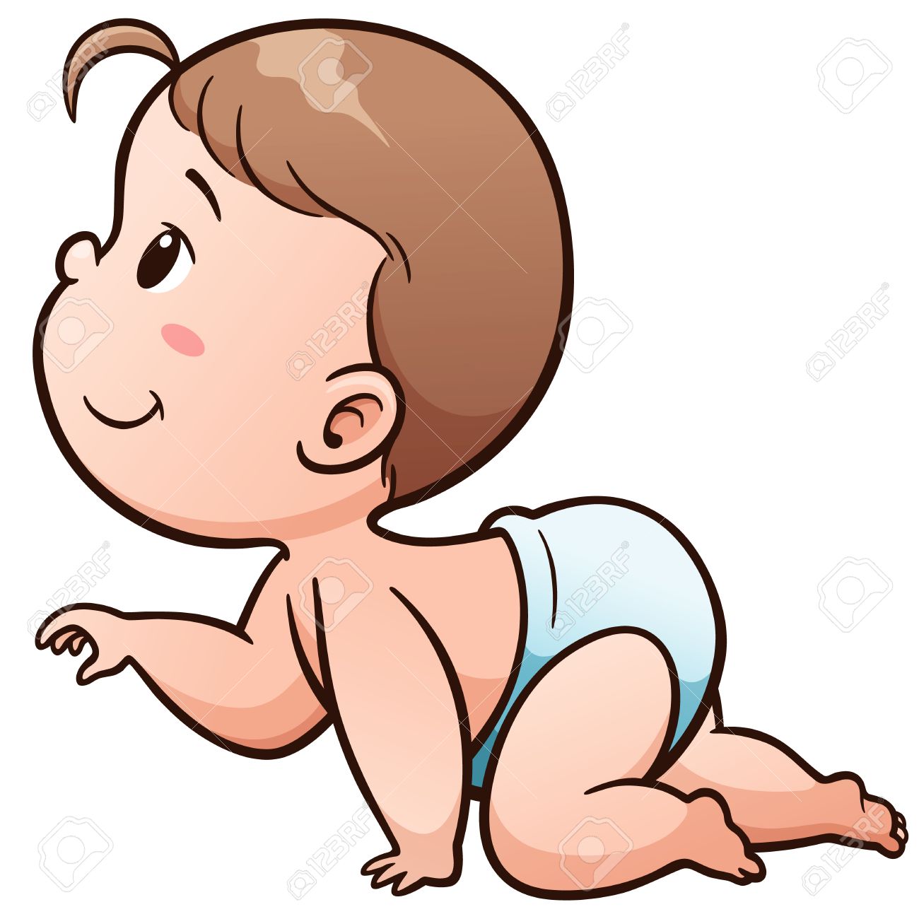 Vector Illustration of Cartoon Baby learn to crawl - 66380155 Vector Illustration of Cartoon Baby learn to crawl - 66380155