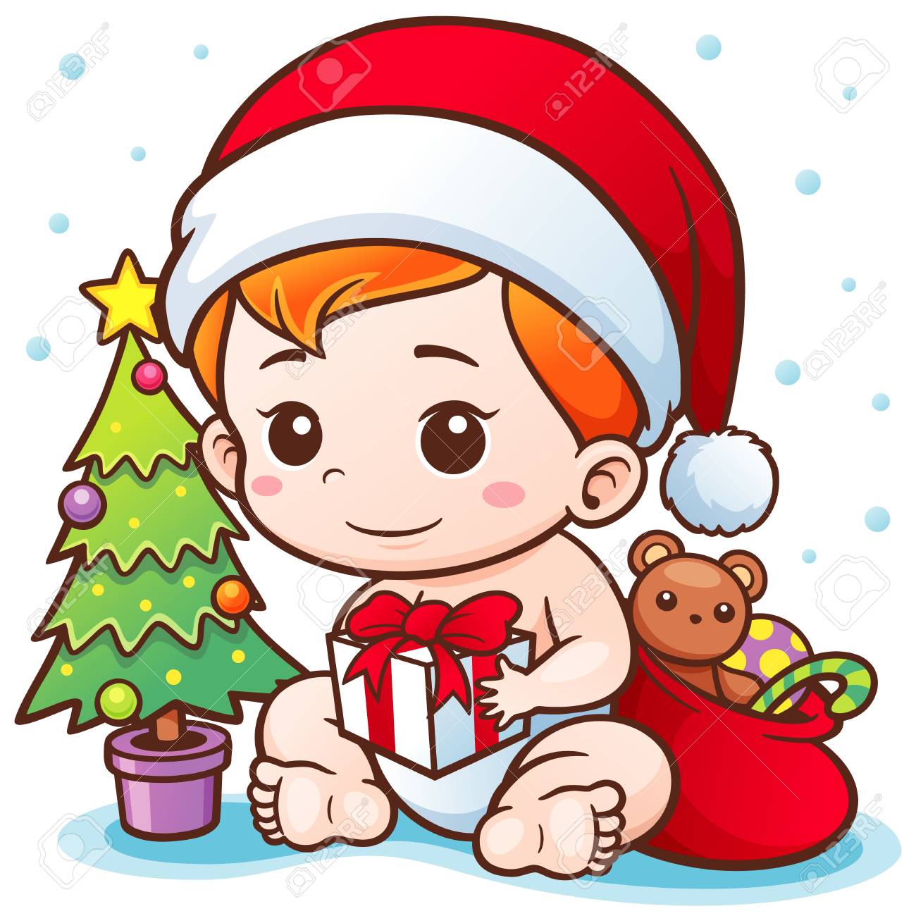 Illustration Vecteur De Cartoon Bebe Mignon Concept De Pere Noel Joyeux Noel Clip Art Libres De Droits Vecteurs Et Illustration Image
