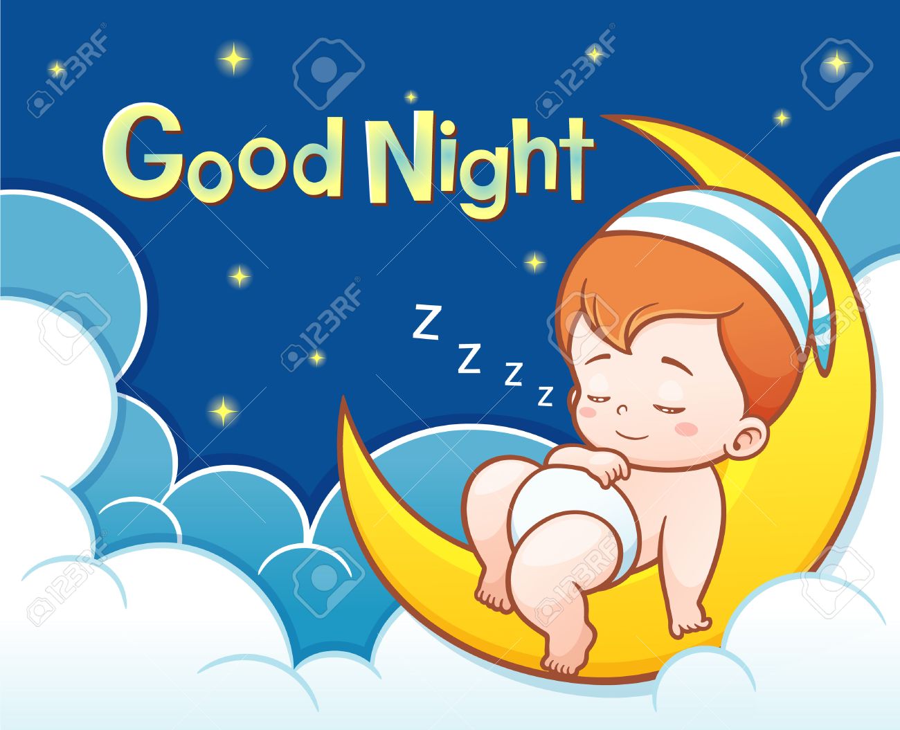 Illustration D Un Bebe Mignon Cartoon Dormant Sur La Lune Avec Un Texte De Bonne Nuit Clip Art Libres De Droits Vecteurs Et Illustration Image Illustration D Un Bebe Mignon Cartoon Dormant Sur La Lune Avec Un Texte De Bonne Nuit Clip Art Libres De Droits Vecteurs Et Illustration Image