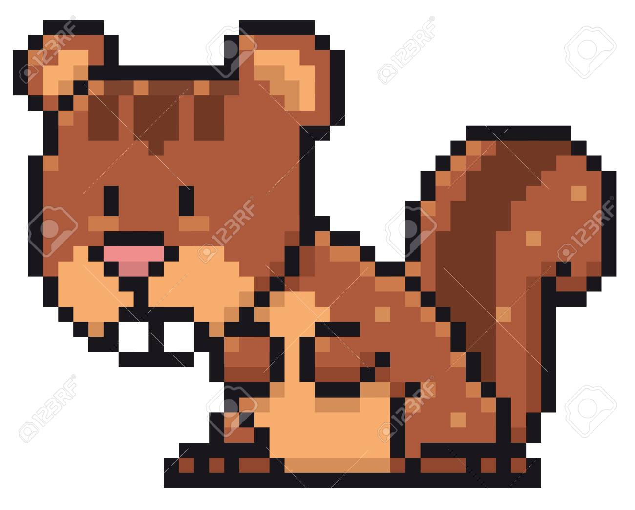 Ilustracion Vectorial De Dibujos Animados Ardilla Diseno De Pixeles Ilustraciones Vectoriales Clip Art Vectorizado Libre De Derechos Image 94023336