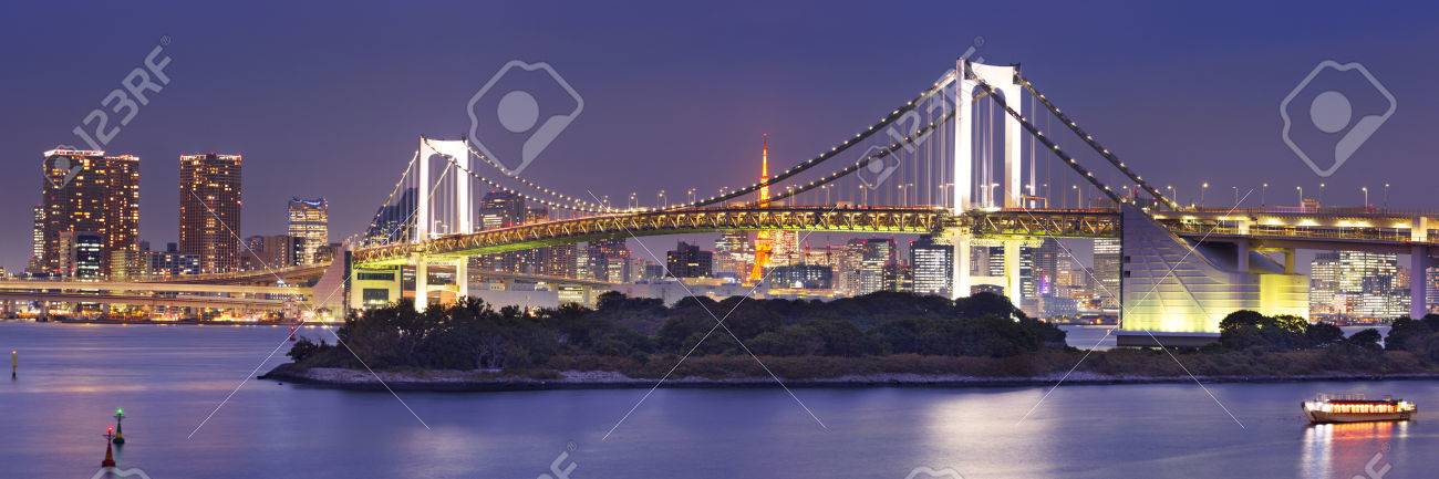 Tokyo Rainbow Bridge Over The Tokyo Bay In Tokyo Japan