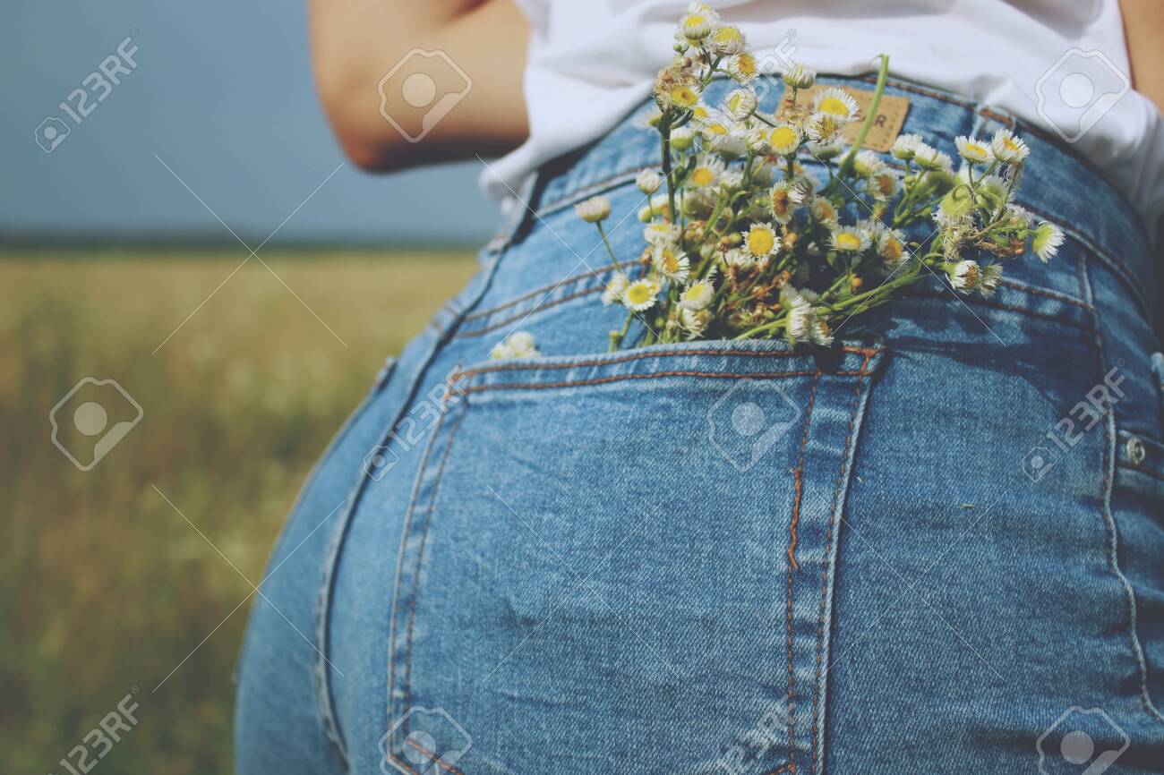jeans with flowers