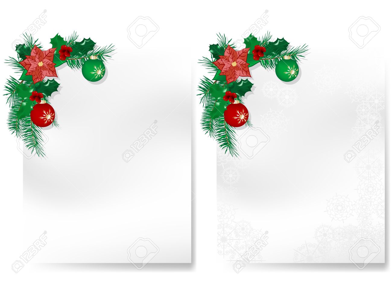 two blank christmas cards with garlands royalty free cliparts christmas blank