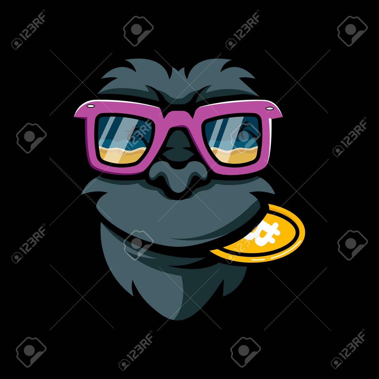 Illustration Of A Rich Monkey With Crypto Currency Royalty Free SVG,  Cliparts, Vectors, and Stock Illustration. Image 168308605.